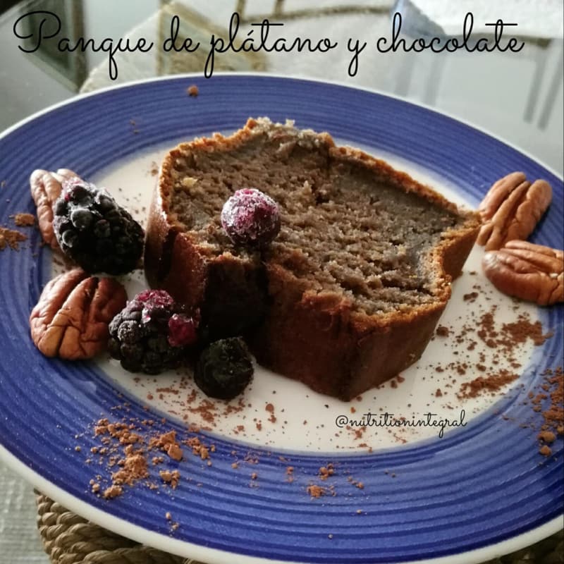 Panque de platano y chocolate