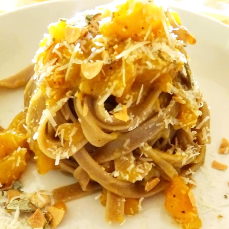 Pumpkin teff tagliatelle