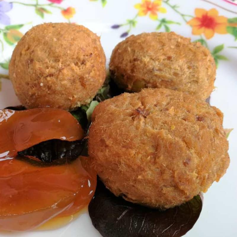 Polpette di bollito e patate con mostarda di Cremona