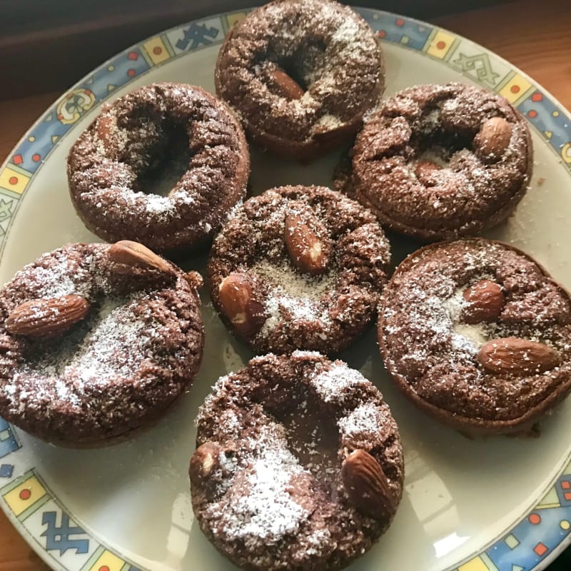 Tortini cocco cioccolato e mandorle