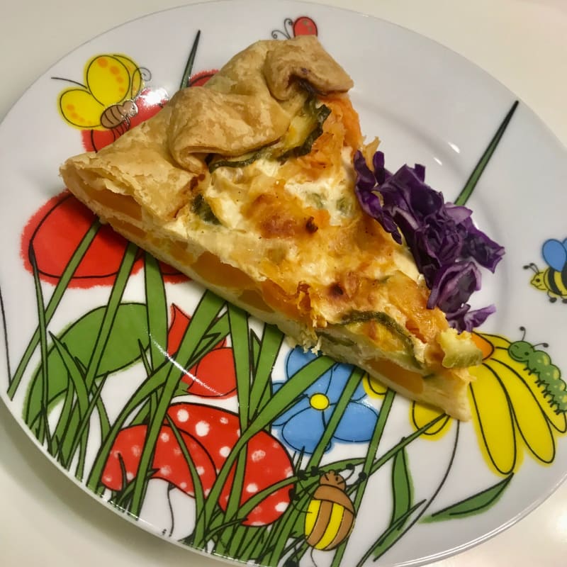 Savory pie quark zucchini and pumpkin