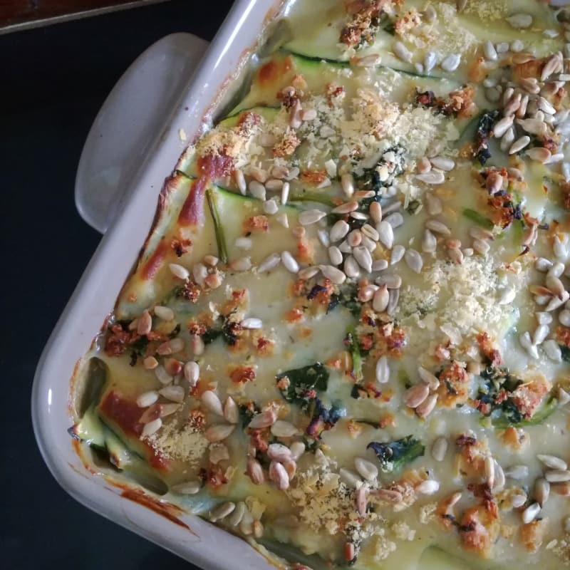Courgette lasagne and spinach Recipe low carb
