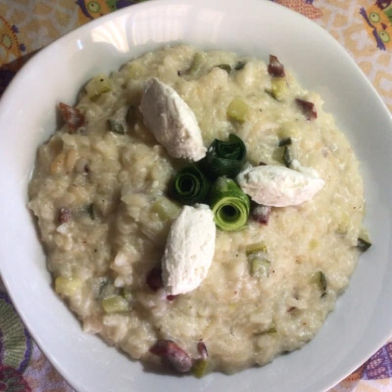 Zucchini and bresaola risotto