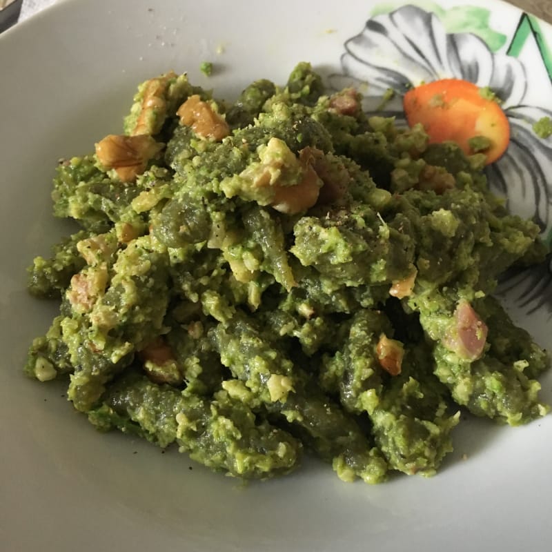 Spatzle con crema de calabacín