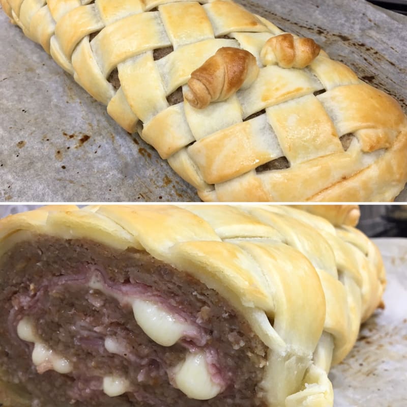 Pastel de carne en la corteza