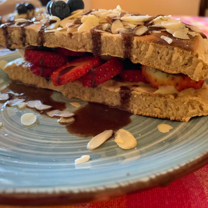 Protein pancake with strawberries