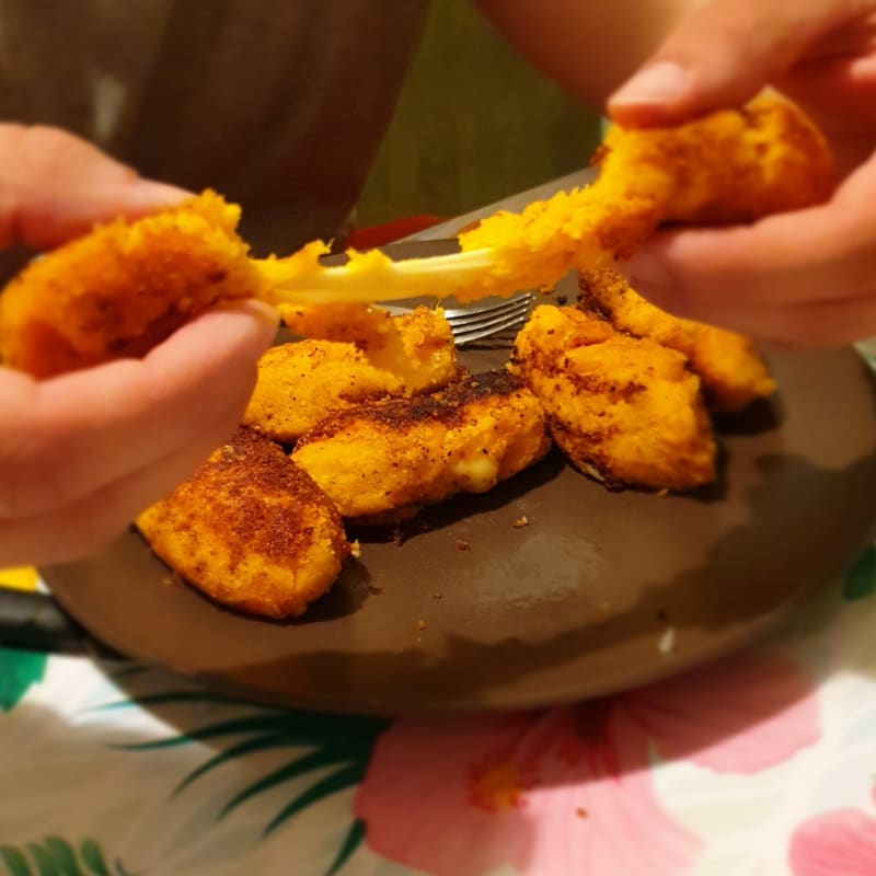 Stringy sweet potato croquettes