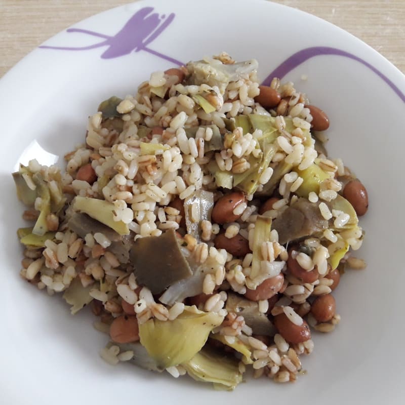 Rice artichokes and beans