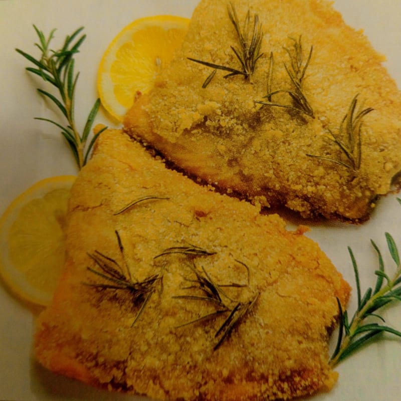 Breaded salmon trout