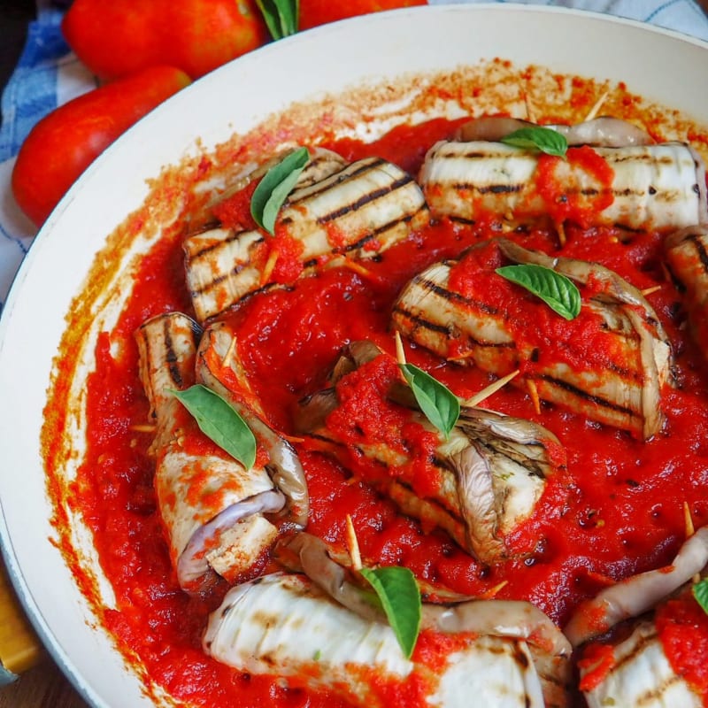 Involtini di melanzane e tofu