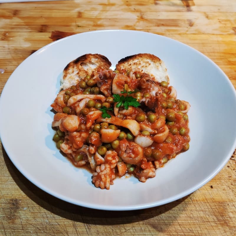 Cuttlefish and peas