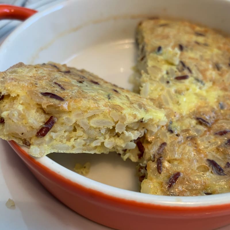 Crispy rice omelette