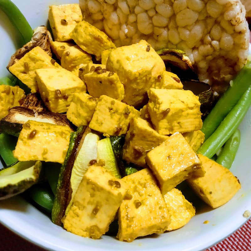 Fast and healthy flavored tofu