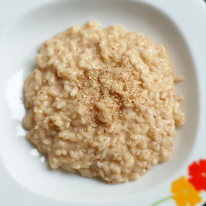 Risotto scamorza e nocciole senza burro