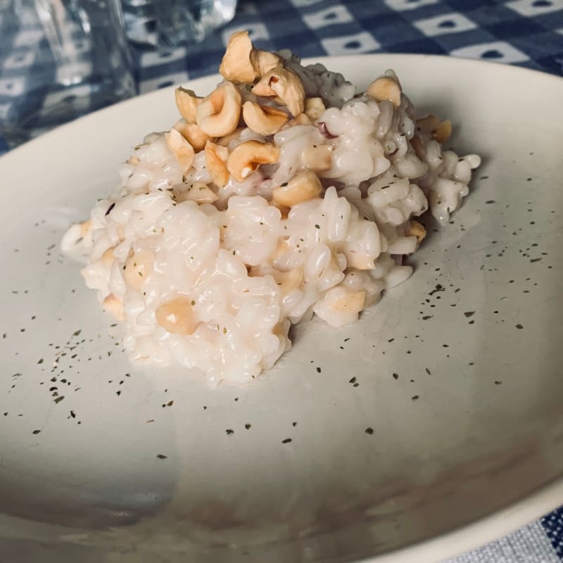 Robiola risotto, stracchino and hazelnuts