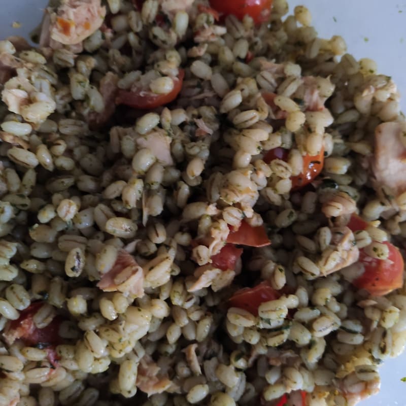 Fresh pearl barley salad