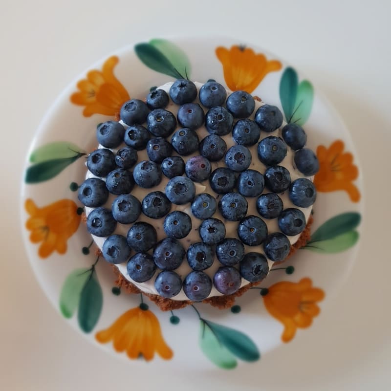 Tarta de queso con arándanos