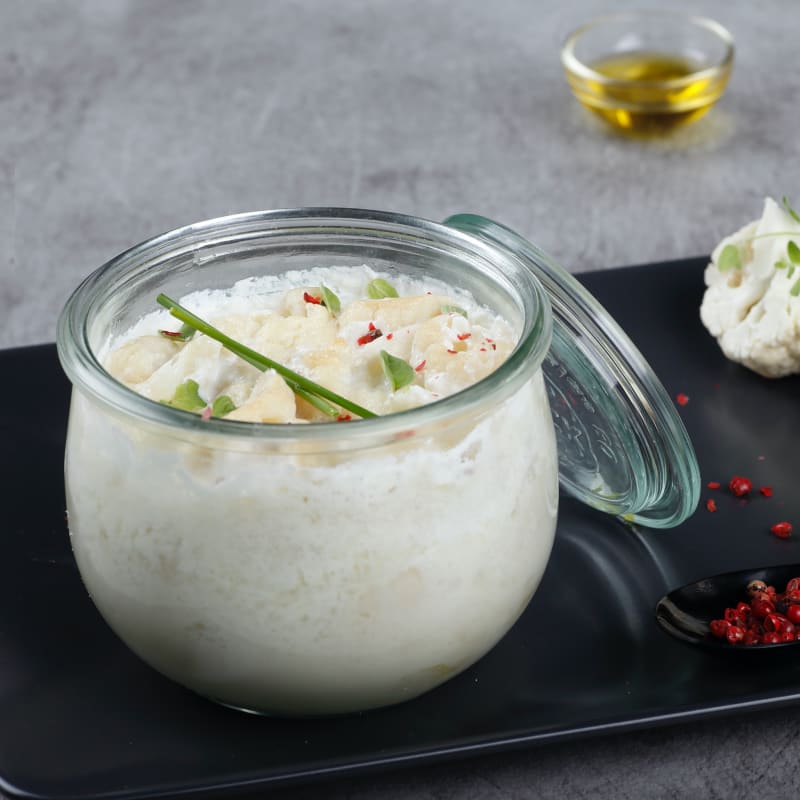 coliflor panna cotta