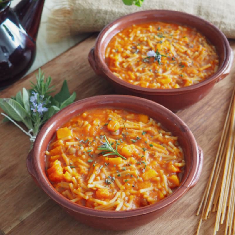 Lentil soup and pumpkin