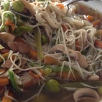 Foto preparazione Soy spaghetti with vegetables and shrimps Foto preparazione Soy spaghetti with vegetables and shrimps