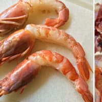 Foto preparazione Cream of chickpeas with prawns bassoon Foto preparazione Cream of chickpeas with prawns bassoon