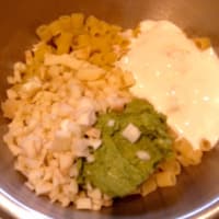 Foto preparazione Pasta gratin with cream of peas and provolone Foto preparazione Pasta gratin with cream of peas and provolone