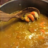 Foto preparazione Cream of Mantua pumpkin with bacon scallops Foto preparazione Cream of Mantua pumpkin with bacon scallops