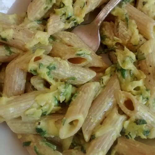 Foto ricetta passaggio Pasta con crema di zucchine Foto ricetta passaggio Pasta con crema di zucchine