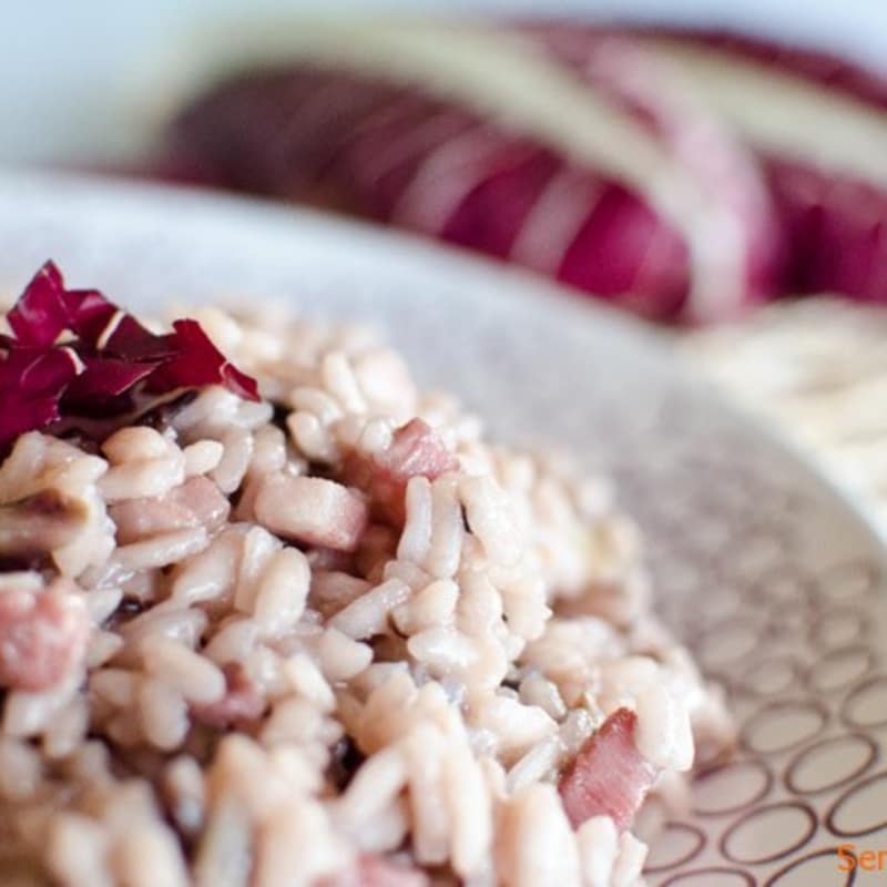 Foto Ricetta Risotto with speck and radicchio Foto Ricetta Risotto with speck and radicchio