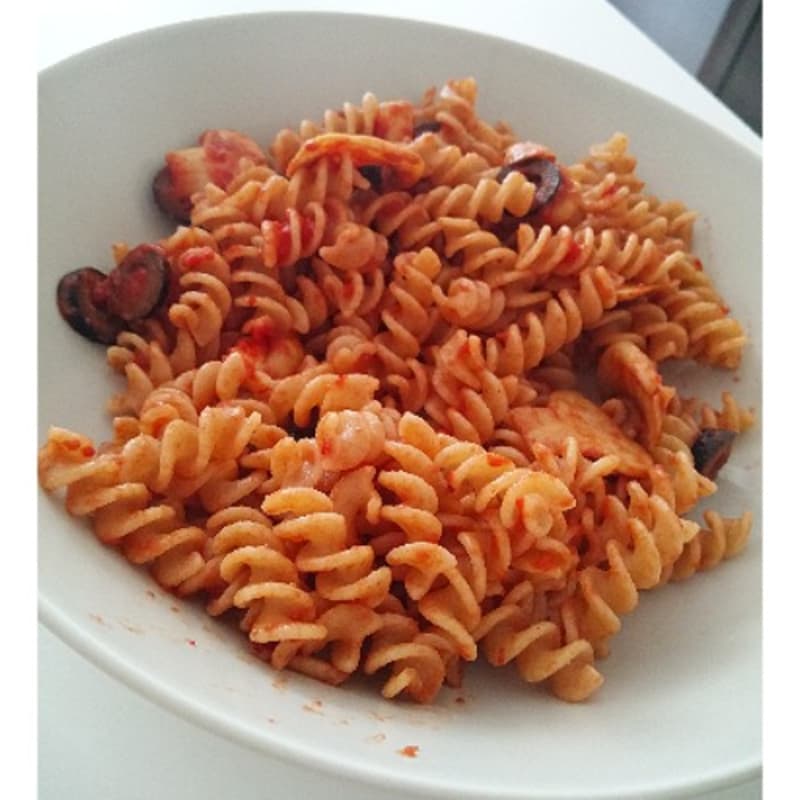 Foto Ricetta Fusilli whole mushrooms and olives Foto Ricetta Fusilli whole mushrooms and olives