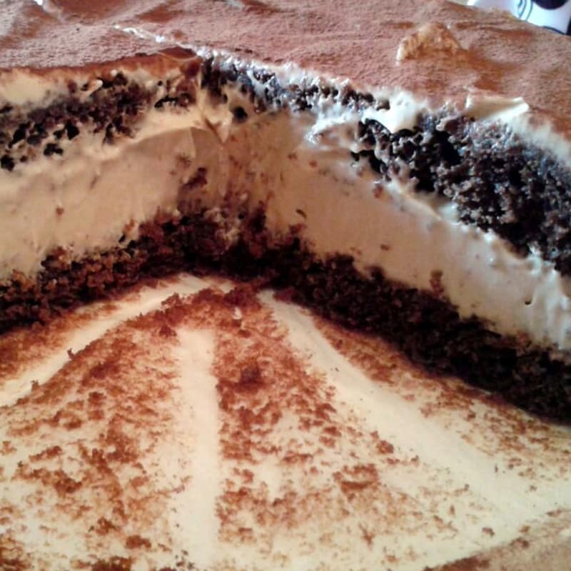 Foto Ricetta Chocolate cake with mascarpone cream and coffee Foto Ricetta Chocolate cake with mascarpone cream and coffee