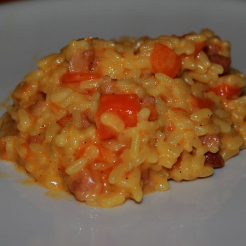 Foto Ricetta Risotto carote, pancetta e zafferano Foto Ricetta Risotto carote, pancetta e zafferano