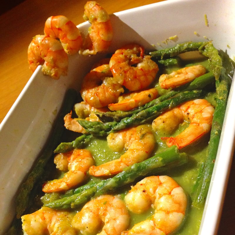 Foto Ricetta Prawns with asparagus cream Foto Ricetta Prawns with asparagus cream