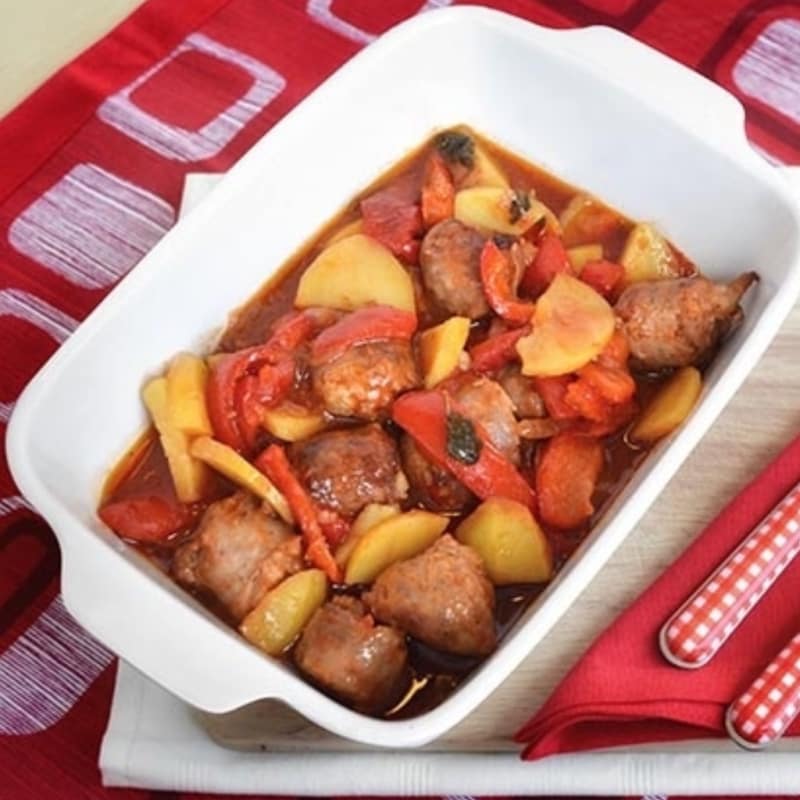 Foto Ricetta Sausage with potatoes and peppers Foto Ricetta Sausage with potatoes and peppers