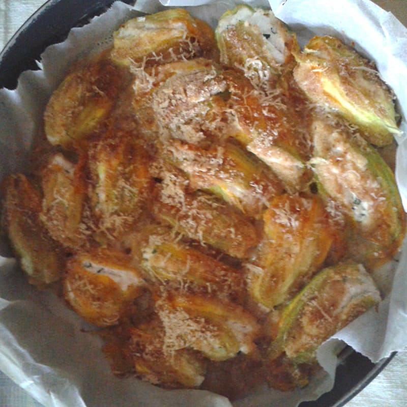 Foto Ricetta Zucchini flowers stuffed with ricotta Foto Ricetta Zucchini flowers stuffed with ricotta