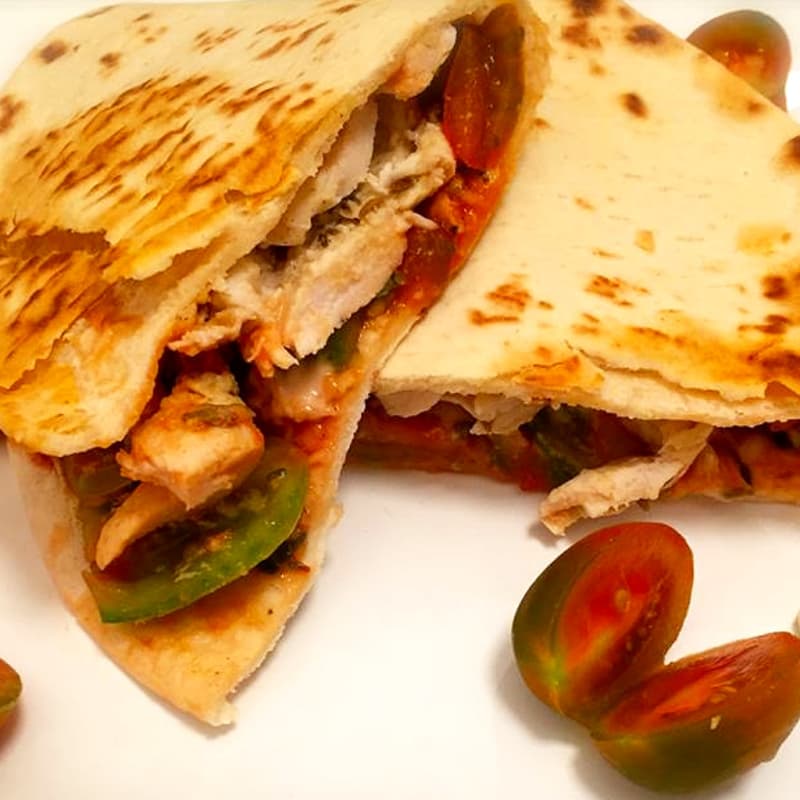Foto Ricetta Piadina with chicken kebab Foto Ricetta Piadina with chicken kebab
