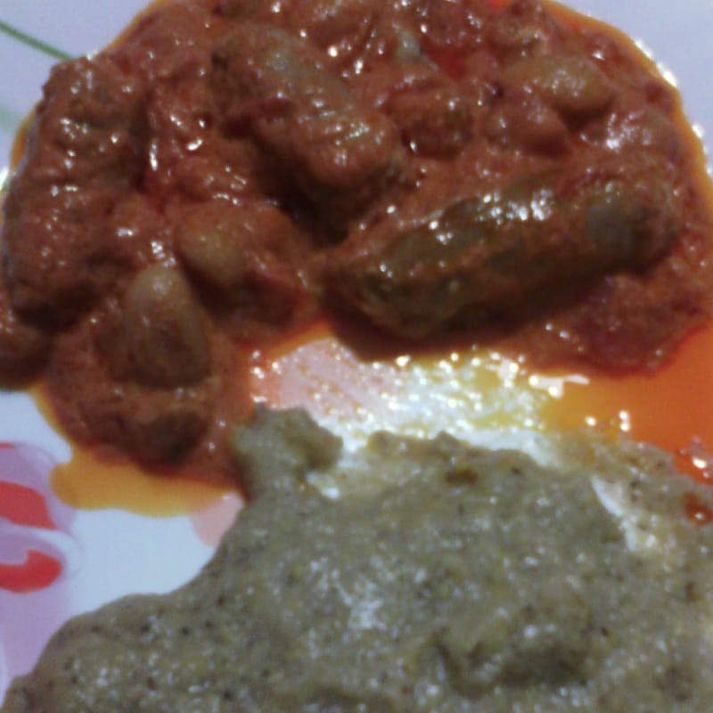 Foto Ricetta Taragna Polenta with sausage and bean stew Foto Ricetta Taragna Polenta with sausage and bean stew