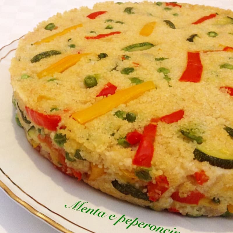 Foto Ricetta couscous cake with vegetables Foto Ricetta couscous cake with vegetables