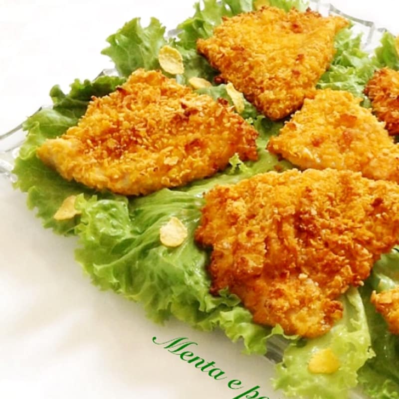 Foto Ricetta turkey cutlets with roasted corn flakes Foto Ricetta turkey cutlets with roasted corn flakes