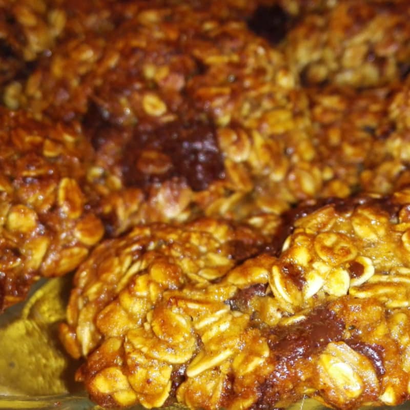 Foto Ricetta Banana peanut butter cookies with dark chocolate Foto Ricetta Banana peanut butter cookies with dark chocolate