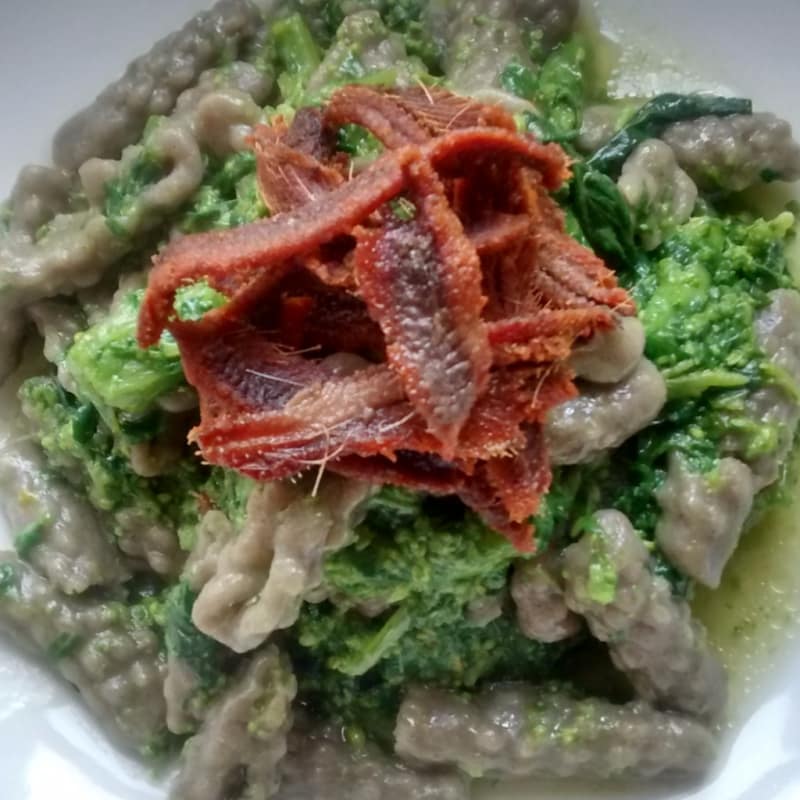Foto Ricetta Rape with cavatelli burnt wheat Foto Ricetta Rape with cavatelli burnt wheat