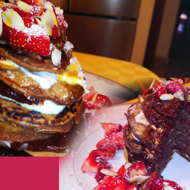 Foto Ricetta Tower of pancakes supergolosa Foto Ricetta Tower of pancakes supergolosa