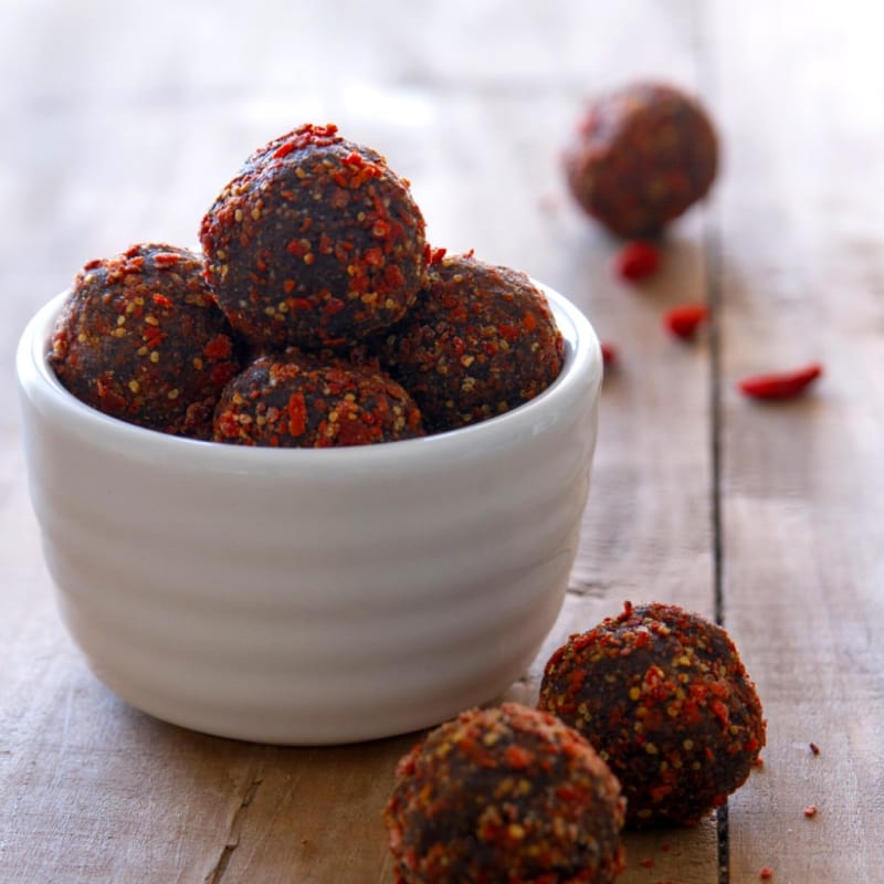 Foto Ricetta Goji berry energy bites Foto Ricetta Goji berry energy bites