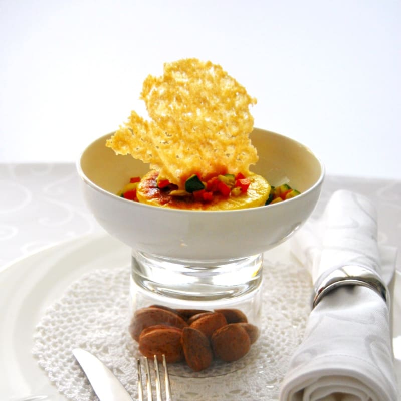 Foto Ricetta Pudding parmesan cheese with almonds Foto Ricetta Pudding parmesan cheese with almonds