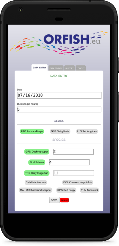 digital logbook input