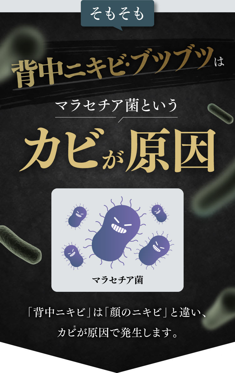 背中ニキビ・ブツブツはカビが原因