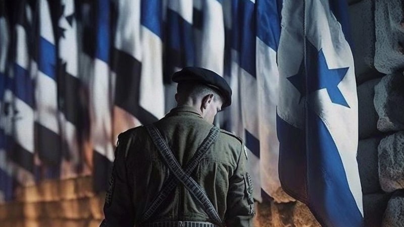 נרות זיכרון ודגלים