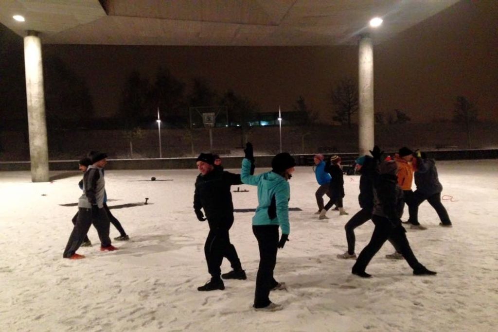 Fitnessstudio Bootcamp Potsdam Spass bei dem Outdoor Fitness Training: Auch bei Schnee