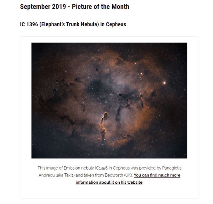 The Webb Deep-Sky Society - Picture of the Month - 11 2019 The Webb Deep-Sky Society - Picture of the Month - 11 2019