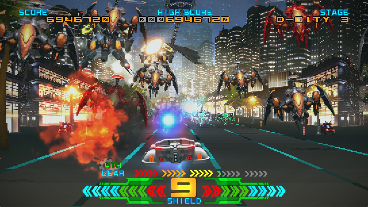 City stage combat with explosive action